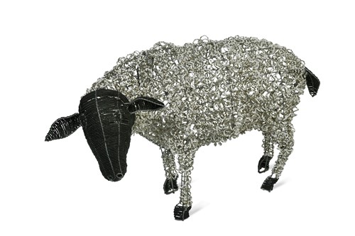 Lot 437 - A large wire and beadwork model of a sheep, 20th century