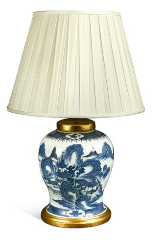 Lot 492 - A Chinese blue and white porcelain vase as a lamp, modern