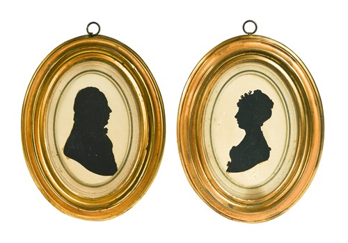 Lot 123 - A group of four silhouettes, 18th-19th century