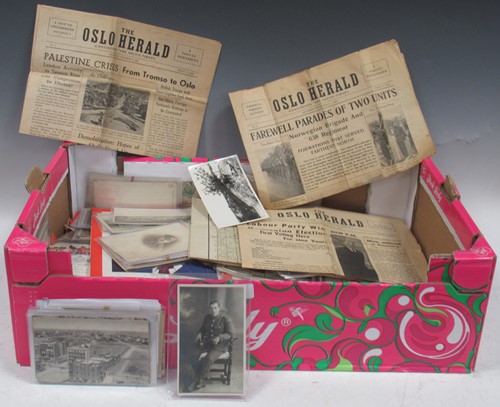 Lot 282 - Ephemera: Box of military ephemera including...