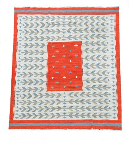 Lot 216 - A Swedish design soumak style flat-weave kilim rug, modern