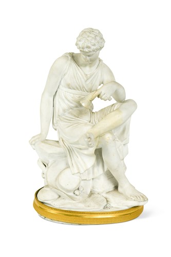 Lot 554 - A Sèvres bisque porcelain figure of a classical man, circa 1780