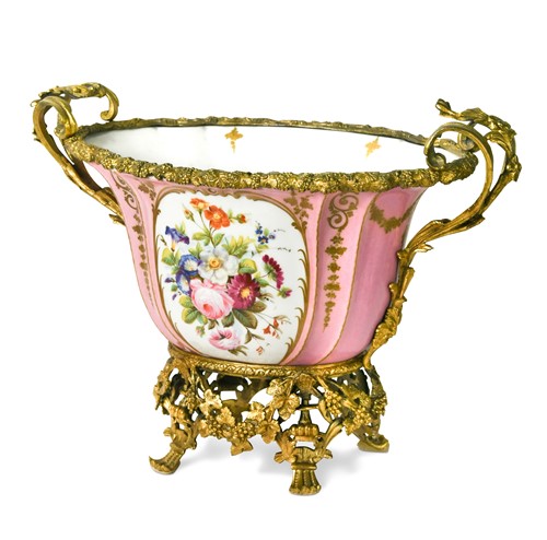 Lot 563 - A Continental porcelain and gilt metal mounted vase, 19th century