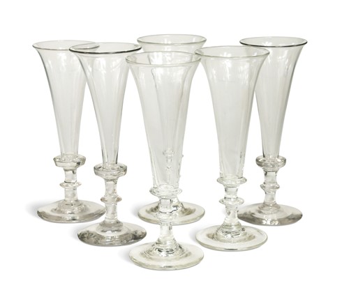 Lot 373 - Six similar ale flutes, 18th century