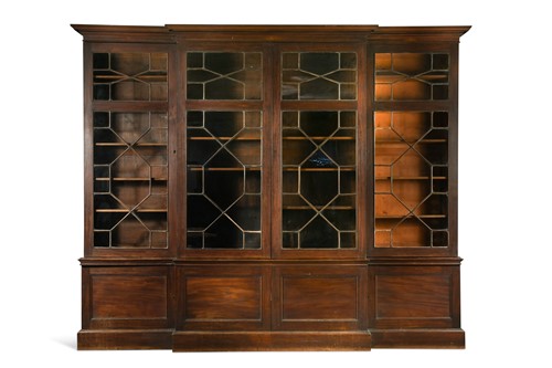 Lot 399 - A George III mahogany breakfront bookcase