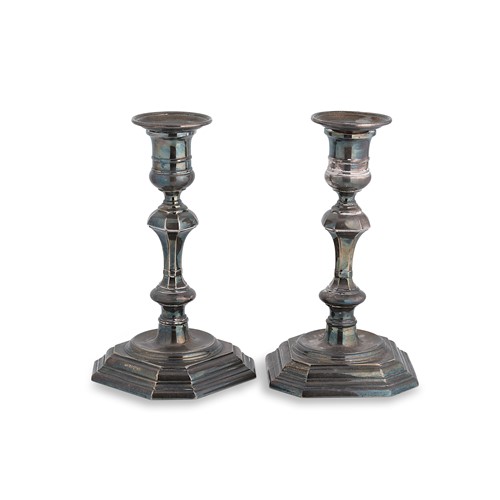 Lot 233 - A pair of Victorian silver candlesticks with...