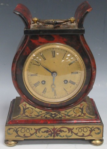 Lot 19 - A 19th century boullework table clock with...