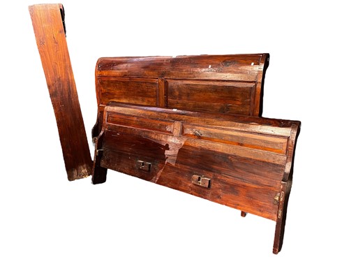 Lot 726 - A French style double bed frame, with typical...