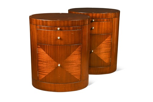 Lot 233 - A pair of Art Deco style mahogany bedsides
