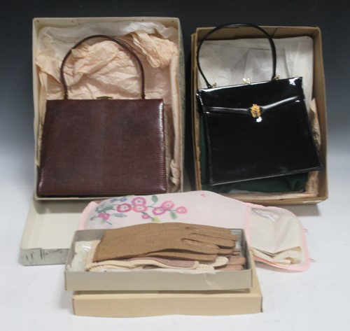 Lot 271 - Two ladies handbags (one snake skin) together...