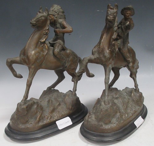 Lot 167 - Pair of late 19th century bronzed spelter...