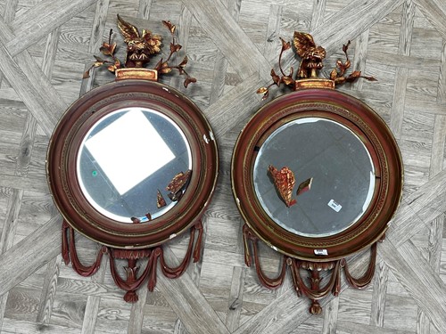 Lot 739 - A pair of painted and gilded Regency style...