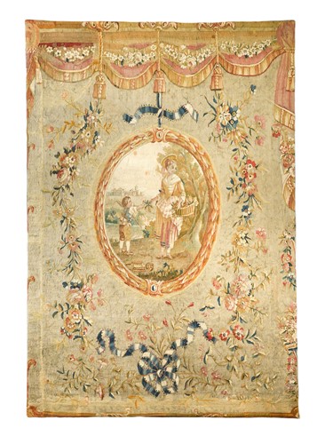 Lot 486 - A French needlepoint tapestry, late 18th century