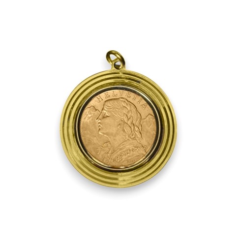 Lot 103 - Swiss 20 Franc Helvetia Coin pendant