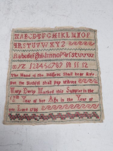 Lot 261 - A George III sampler - dated 1785, stitched...