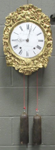 Lot 220 - A French Comptoise wall clock, late 19th...