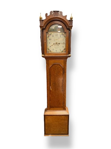 Lot 224 - An early 19th century 8 day oak and mahogany...
