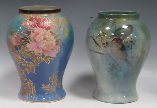 Lot 2 - Two Royal Doulton Titanian ware vases, one...
