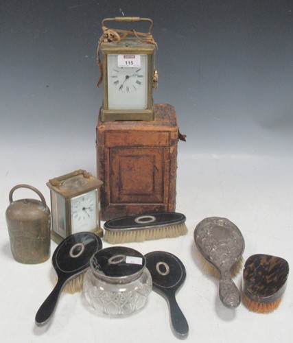 Lot 115 - Two brass carriage clocks, one by Maurice & Co;...