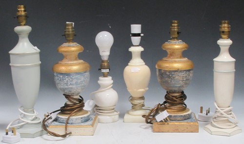 Lot 52 - Six various table lamps to include; a pair of...