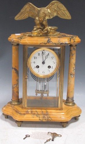 Lot 148 - A late 19th century ormolu and Sienna marble...