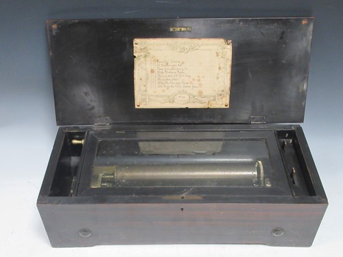Lot 234 - A Victorian Swiss musical box, with 28cm...