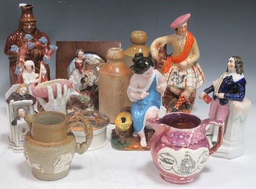 Lot 103 - A collection of early 20th century pots, jars,...