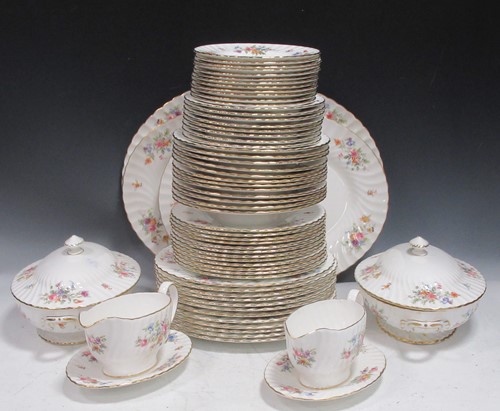 Lot 112 - A Minton Marlow dinner service including two...