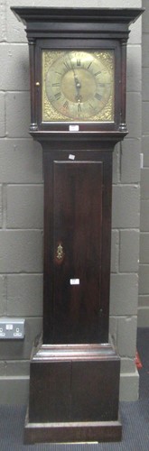 Lot 226 - An 18th century oak 30 hour longcase clock...