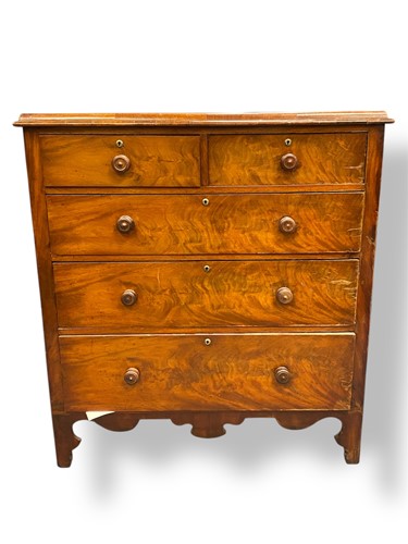 Lot 735 - A Victorian flame mahogany chest of drawers,...