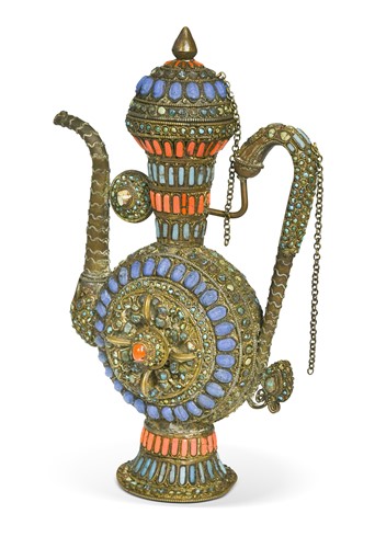 Lot 147 - A Tibetan or Mongolian metal ewer, 19th / 20th century