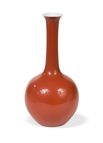Lot 44 - A Chinese Sang-de-boeuf bottle vase, mark of Xianfeng but later