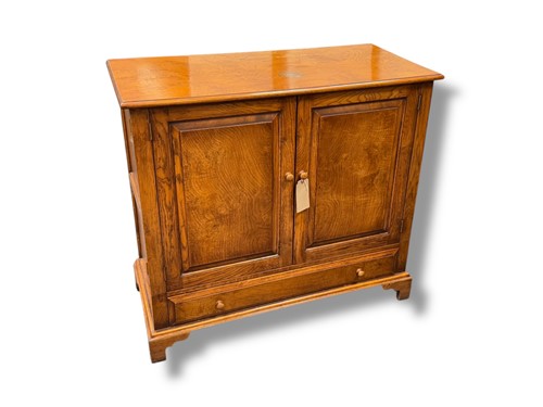 Lot 801 - Two modern oak television cabinets, 97 x 107 x...