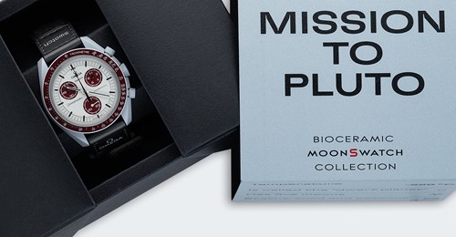 Lot 262 - Omega X Swatch - A bioceramic 'Mission to Pluto MoonSwatch' chronograph wristwatch
