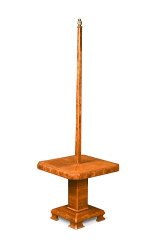Lot 535 - An Art Deco walnut standard lamp table
