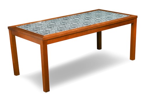 Lot 546 - A mid-century tile-top teak coffee table