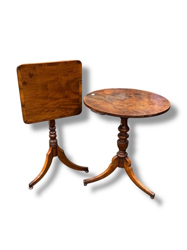 Lot 798 - Two 19th century mahogany tripod tables, one...