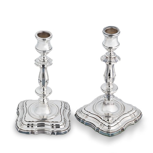 Lot 374 - A pair of Elizabeth II silver library candlesticks