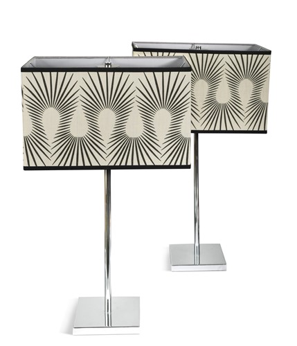 Lot 281 - A pair of contemporary table lamps with handmade Neisha Crosland shades