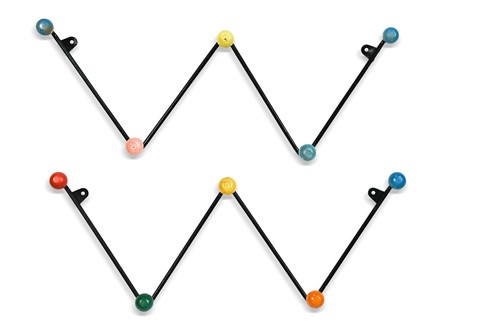 Lot 214 - A pair of mid-century 'atomic' style coat racks