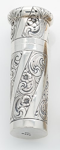 Lot 286 - A Victorian silver travelling shaving brush...