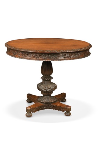Lot 539 - An Anglo Indian padouk center table, 19th century