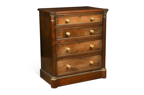 Lot 410 - An Empire mahogany and brass bound chest