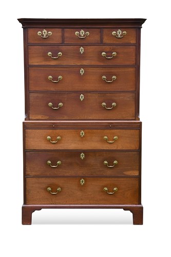 Lot 403 - A George III mahogany chest on chest