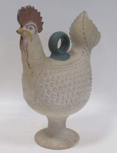 Lot 12 - Folk art pottery model of a cockerel,...
