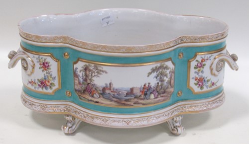 Lot 9 - A Berlin porcelain shaped cachepot or...