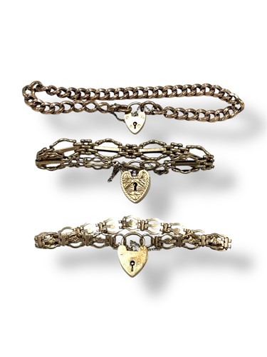 Lot 275 - Two hallmarked 9ct gold bracelets, together...