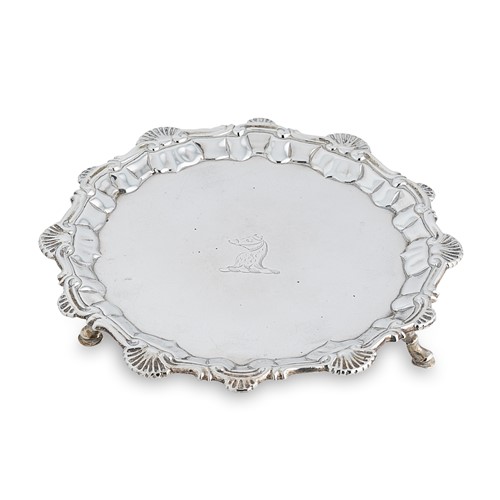 Lot 418 - A George II silver waiter