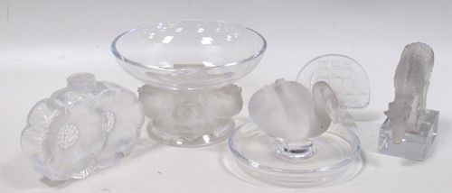 Lot 6 - Lalique - Les deux Fleurs perfume bottle; swan...