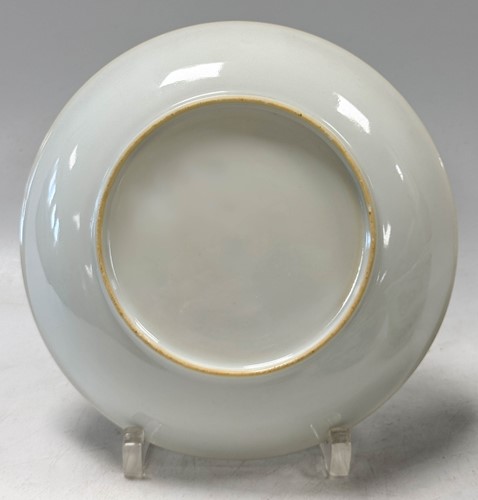 Lot 34 - A pair of Chinese porcelain saucer dishes, late Qing Dynasty, probably Guangxu